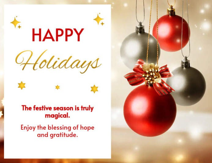 Happy holidays wishes card Template | PosterMyWall