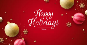 Red Holiday Greetings Facebook Shared Image Template