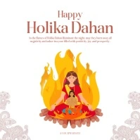 Happy Holika Dahan IG Post Persegi (1:1) template