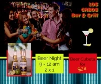 happy hour, drinks, bartender, bar & grill, r Średni prostokąt template