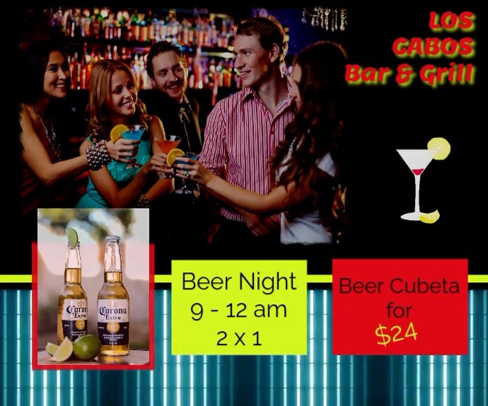 happy hour, drinks, bartender, bar & grill, r Mellemstort rektangel template