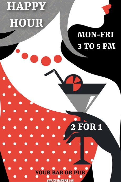 HAPPY HOUR (WITH OPTIONAL CHILL MUSIC) Poster template