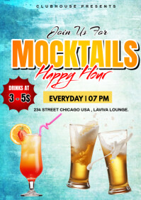 happy hour , cocktails A4 template