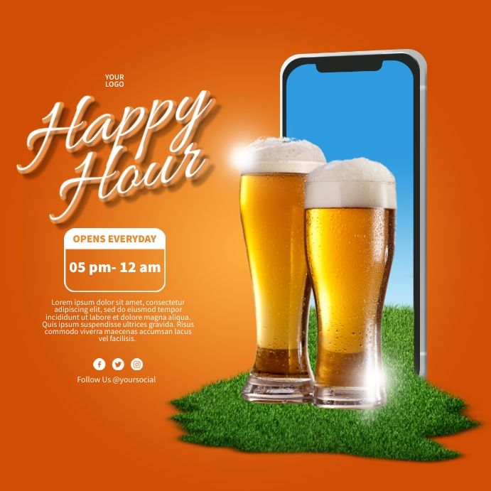 Happy Hour Ads Publicação no Instagram template