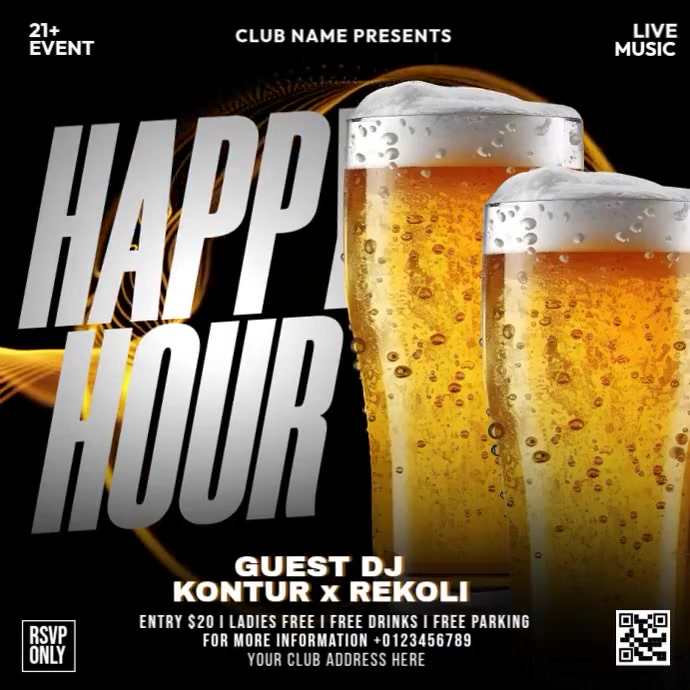 Happy Hour Ads Instagram Post template
