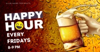 happy hour banner Facebook Shared Image template