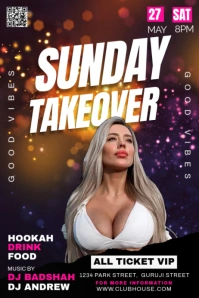 happy hour bar club ad flyer template, Плакат