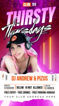 happy hour bar club ad flyer template, Instagram Story