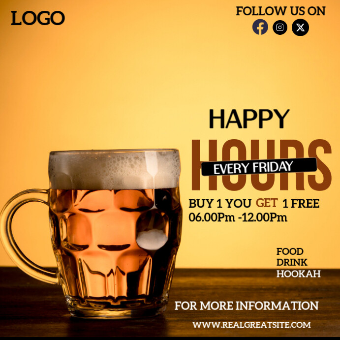 happy hour bar Template | PosterMyWall