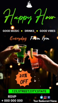 Noir Happy Hour Promotion Цифровой дисплей Template