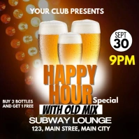 happy hour bar party Instagram-Beitrag template