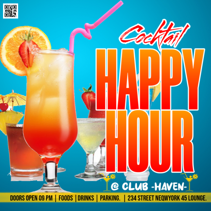 happy hour bar posters Template | PosterMyWall