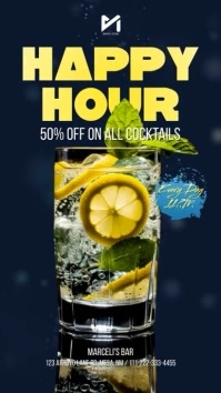 Happy Hour Bar Social Media Historia de Instagram template