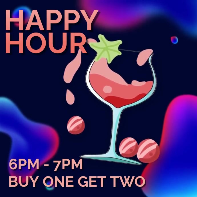 Happy Hour Bar Social Media Template PosterMyWall