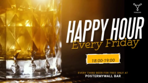 Happy Hour Bar Video Ad template Facebook-covervideo (16:9)