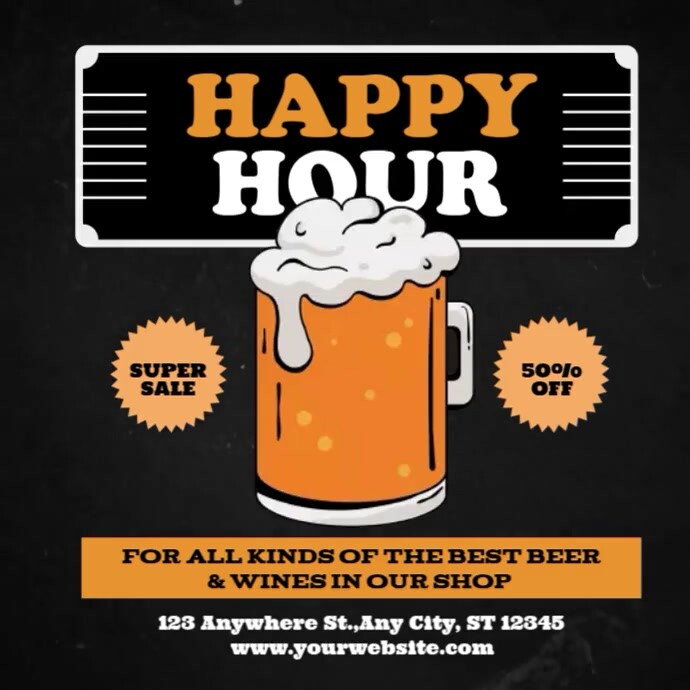 Happy Hour Beer Ads Instagram Post template
