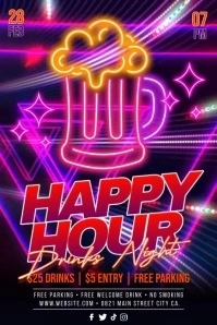 Happy Hour Beer Cartaz template