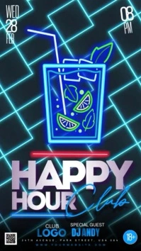 Happy Hour Blue Historia de Instagram template