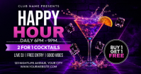 Black Happy Hour Event Ibinahaging Larawan sa Facebook Template