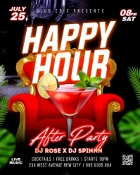 Happy hour cocktails night drink bar video flyer template Instagram Portrait