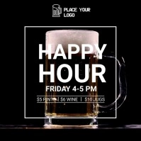 happy hour Instagram-opslag template