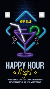 สีดำ Nightclub Event Digital Display Template