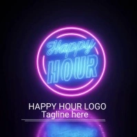Happy hour Logo template