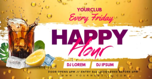 happy hour ภาพที่แชร์บน Facebook template