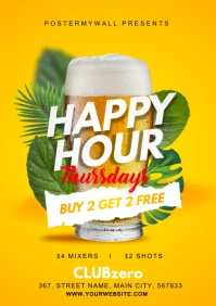 happy hour A4 template