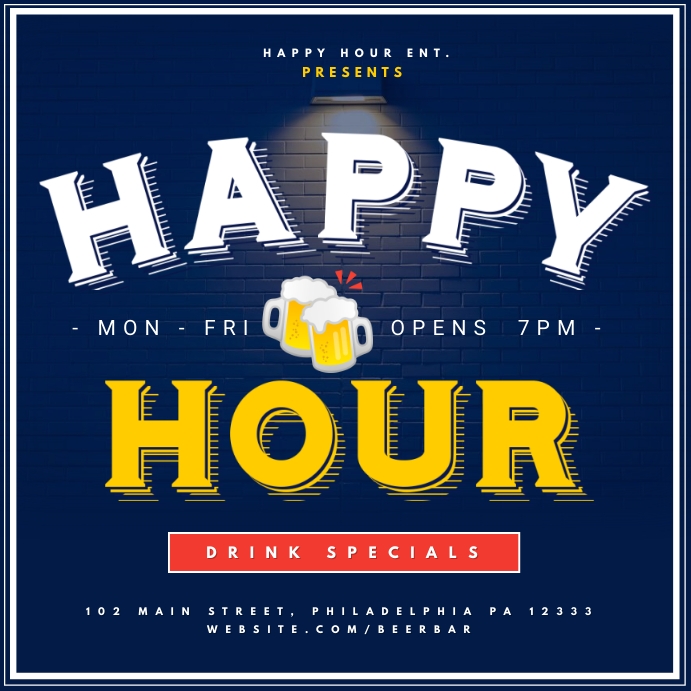 Happy Hour Template PosterMyWall
