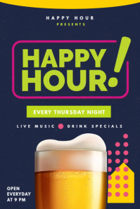 Blue and Green Happy Hour Bar Design Tumblr 图片 template