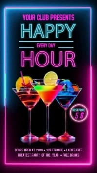 Happy Hour Digital Display (9:16) template