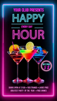 Happy Hour Tampilan Digital (9:16) template
