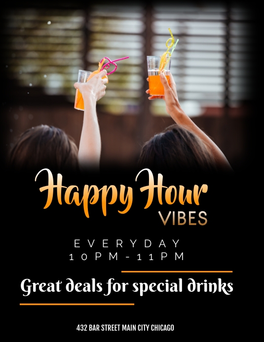 happy hour Folder (US Letter) template