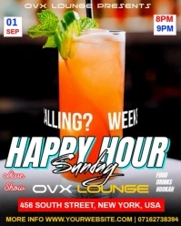 happy hour Instagram Portrait template