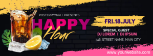 happy hour Facebook Cover Photo template
