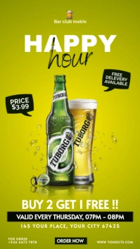 Happy Hour Affichage numérique (9:16) template