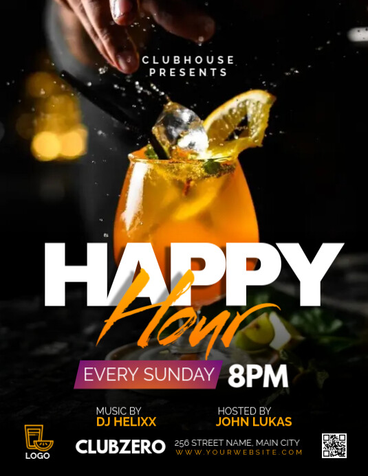 happy hour Template PosterMyWall