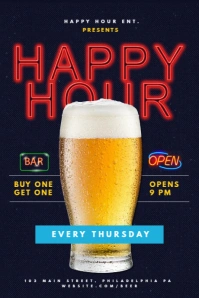 Black Beer Glass Happy Hour Bar Design Tumblr Graphic template