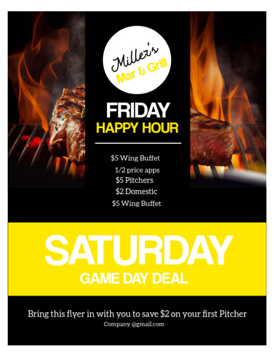 Happy hour Pamflet (VSA Brief) template