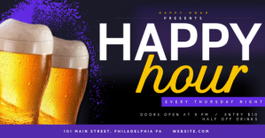 Black Happy Hour Gambar Bersama Facebook Template