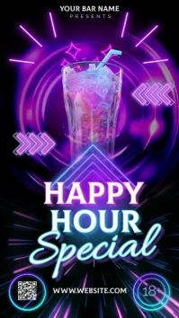 Happy Hour Digital Display (9:16) template