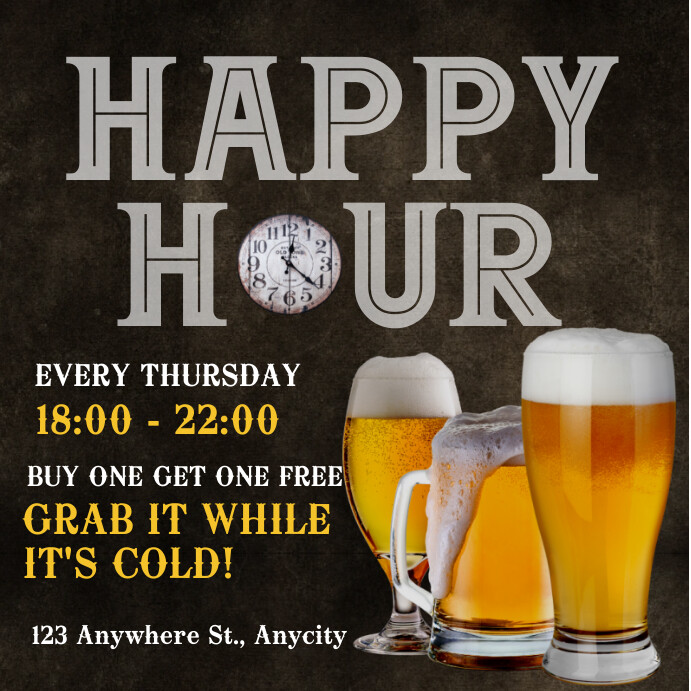 happy hour Instagram Post template