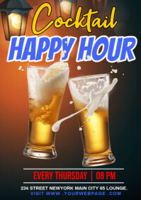 happy hour A4 template