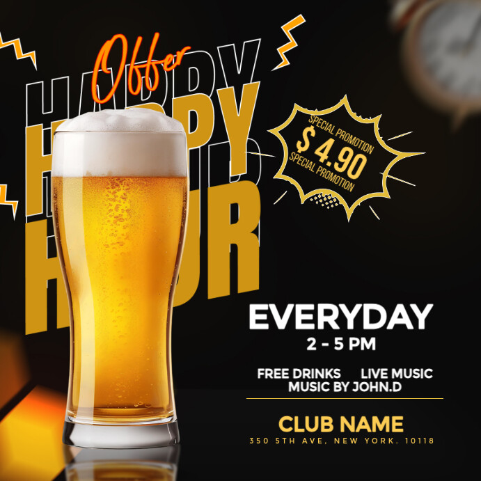 Happy hour Template | PosterMyWall