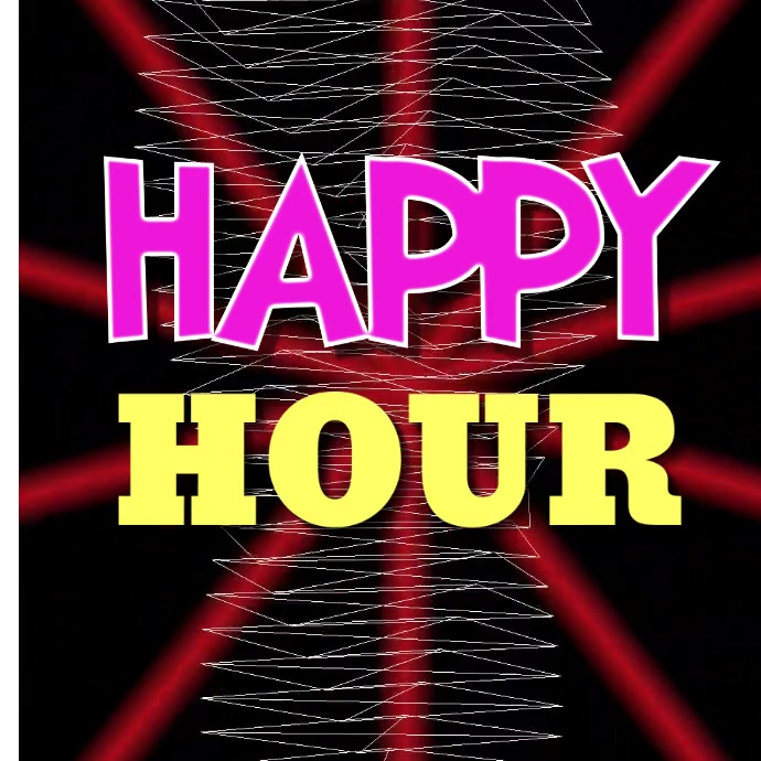 Happy Hour Digital Marketing Flyer Vierkant (1:1) template