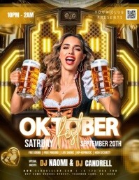 happy hour digital party event ad design template Løbeseddel (US Letter)
