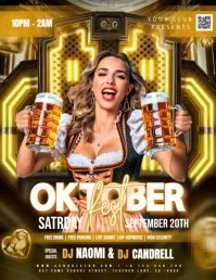 happy hour digital party event ad design template Flyer (US Letter)