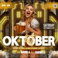 happy hour digital party event ad design template Square (1:1)
