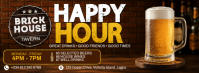 棕色 Happy Hour Promotion Copertina Facebook Template